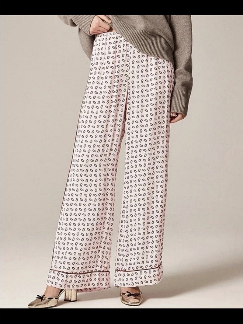 J. Crew Pink Wide-Leg Printed Lounge Pants - NWT - Small Tall